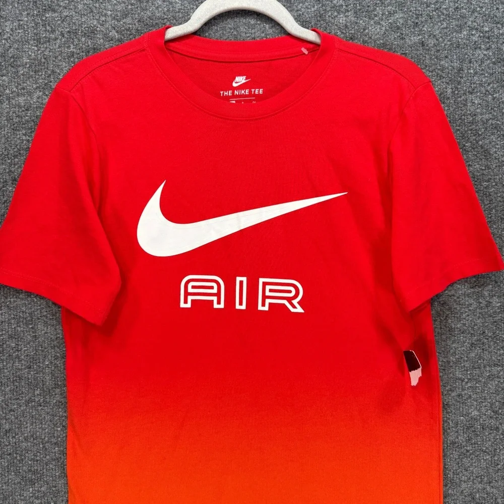 Nike Air Shirt Mens Small Red Orange Ombre Nike Air Swoosh Graphic‎ Tshirt